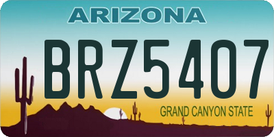 AZ license plate BRZ5407