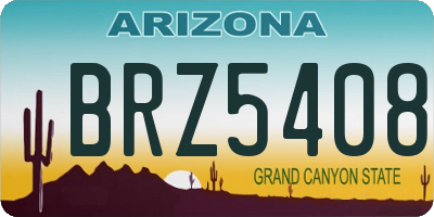 AZ license plate BRZ5408