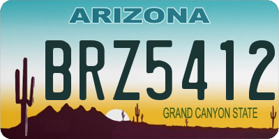 AZ license plate BRZ5412