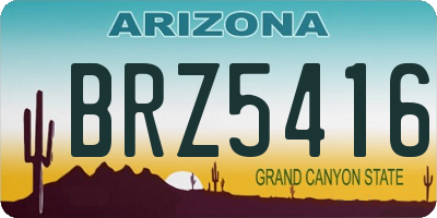 AZ license plate BRZ5416