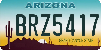 AZ license plate BRZ5417