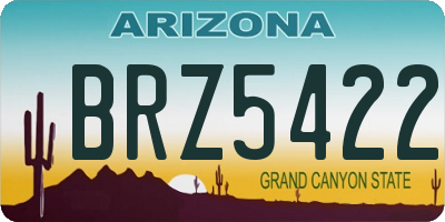 AZ license plate BRZ5422