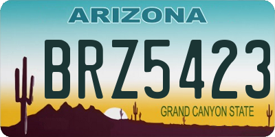 AZ license plate BRZ5423