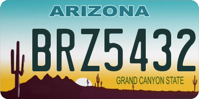 AZ license plate BRZ5432