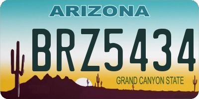 AZ license plate BRZ5434