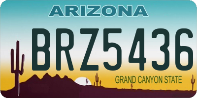 AZ license plate BRZ5436