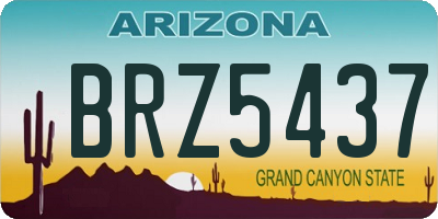 AZ license plate BRZ5437