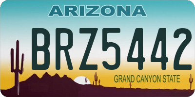 AZ license plate BRZ5442