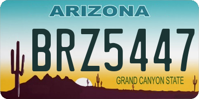 AZ license plate BRZ5447