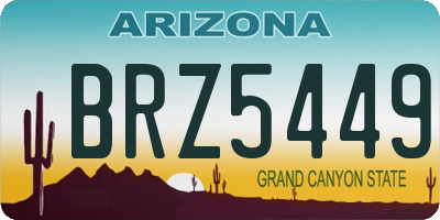 AZ license plate BRZ5449