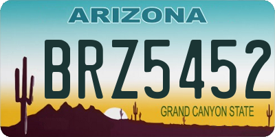 AZ license plate BRZ5452