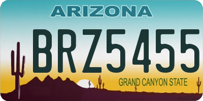 AZ license plate BRZ5455