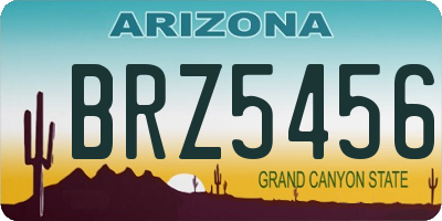 AZ license plate BRZ5456