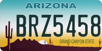 AZ license plate BRZ5458