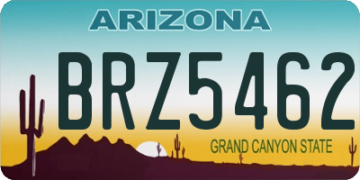 AZ license plate BRZ5462