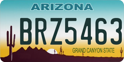 AZ license plate BRZ5463