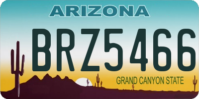 AZ license plate BRZ5466