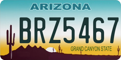 AZ license plate BRZ5467