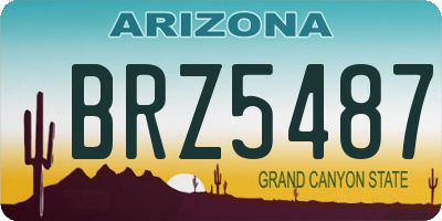 AZ license plate BRZ5487