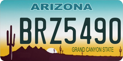 AZ license plate BRZ5490