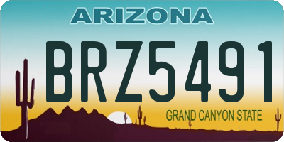 AZ license plate BRZ5491