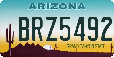 AZ license plate BRZ5492