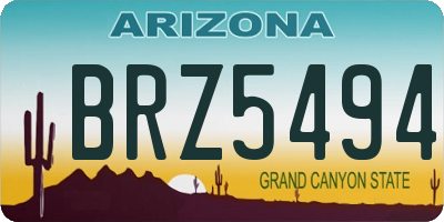 AZ license plate BRZ5494