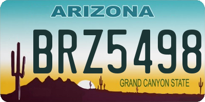 AZ license plate BRZ5498