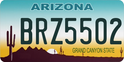 AZ license plate BRZ5502