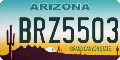 AZ license plate BRZ5503