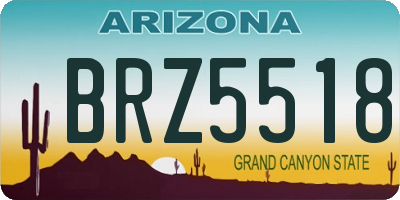 AZ license plate BRZ5518