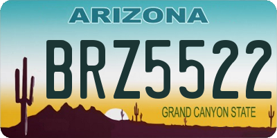 AZ license plate BRZ5522