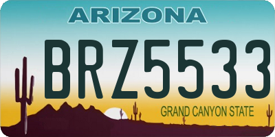 AZ license plate BRZ5533