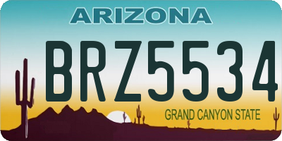 AZ license plate BRZ5534