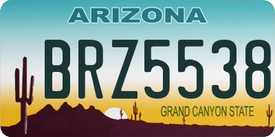 AZ license plate BRZ5538