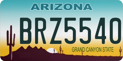 AZ license plate BRZ5540