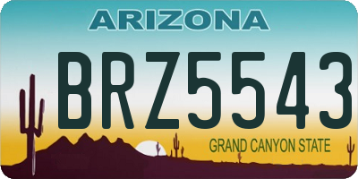 AZ license plate BRZ5543