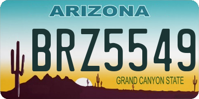 AZ license plate BRZ5549