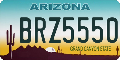 AZ license plate BRZ5550