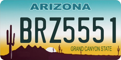 AZ license plate BRZ5551