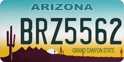 AZ license plate BRZ5562