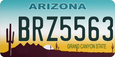 AZ license plate BRZ5563