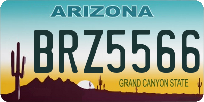 AZ license plate BRZ5566