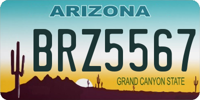 AZ license plate BRZ5567