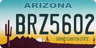 AZ license plate BRZ5602