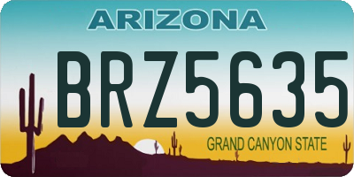 AZ license plate BRZ5635