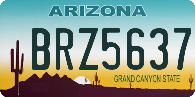 AZ license plate BRZ5637