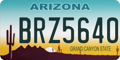 AZ license plate BRZ5640