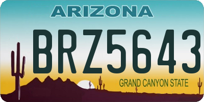 AZ license plate BRZ5643