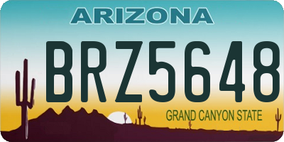 AZ license plate BRZ5648